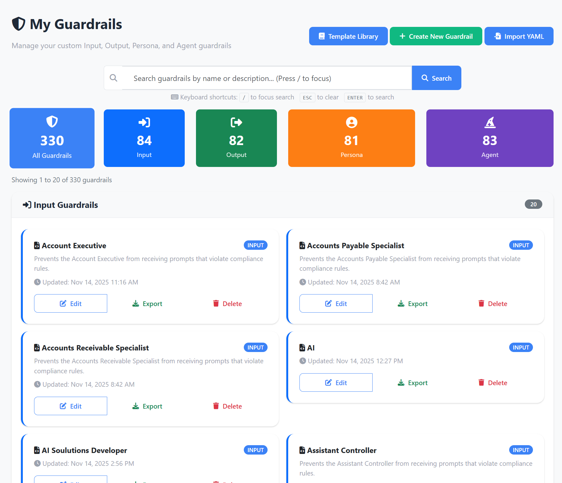 Compliance Guardrails Dashboard